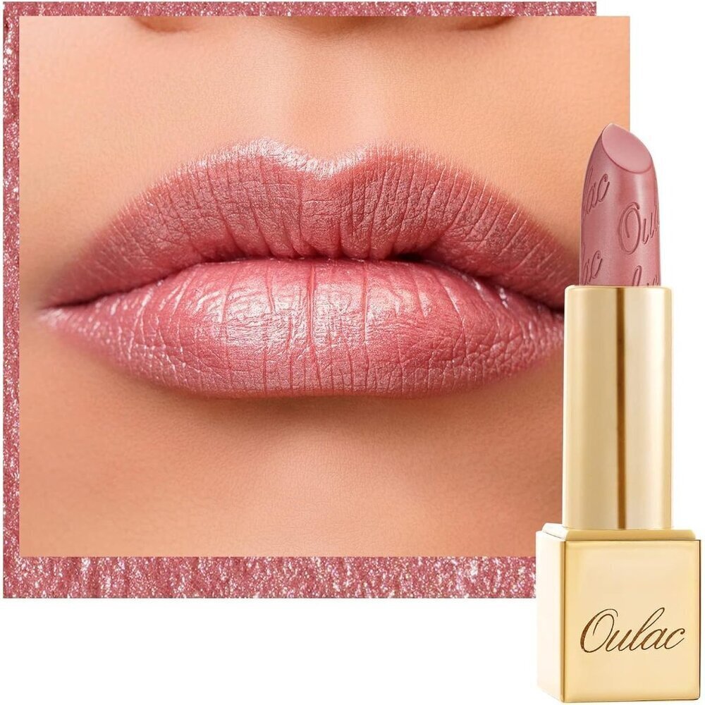 🆕 Metallic Pink Lipstick Moisturizing Creamy Formula Vegan Beauty Full-Coverage